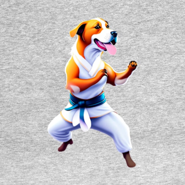 Dog, fight kung fu by enyeniarts